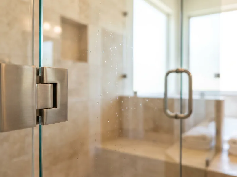Custom frameless shower door installation