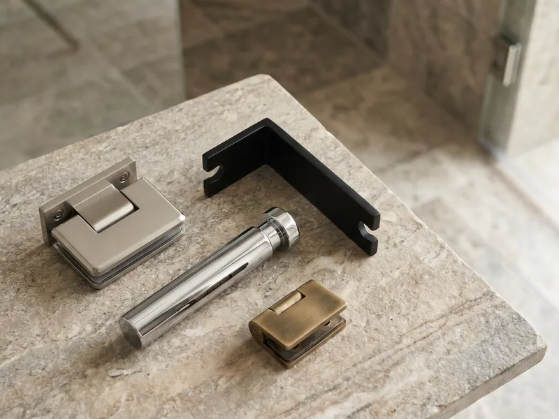 Premium shower door hardware in multiple finishes